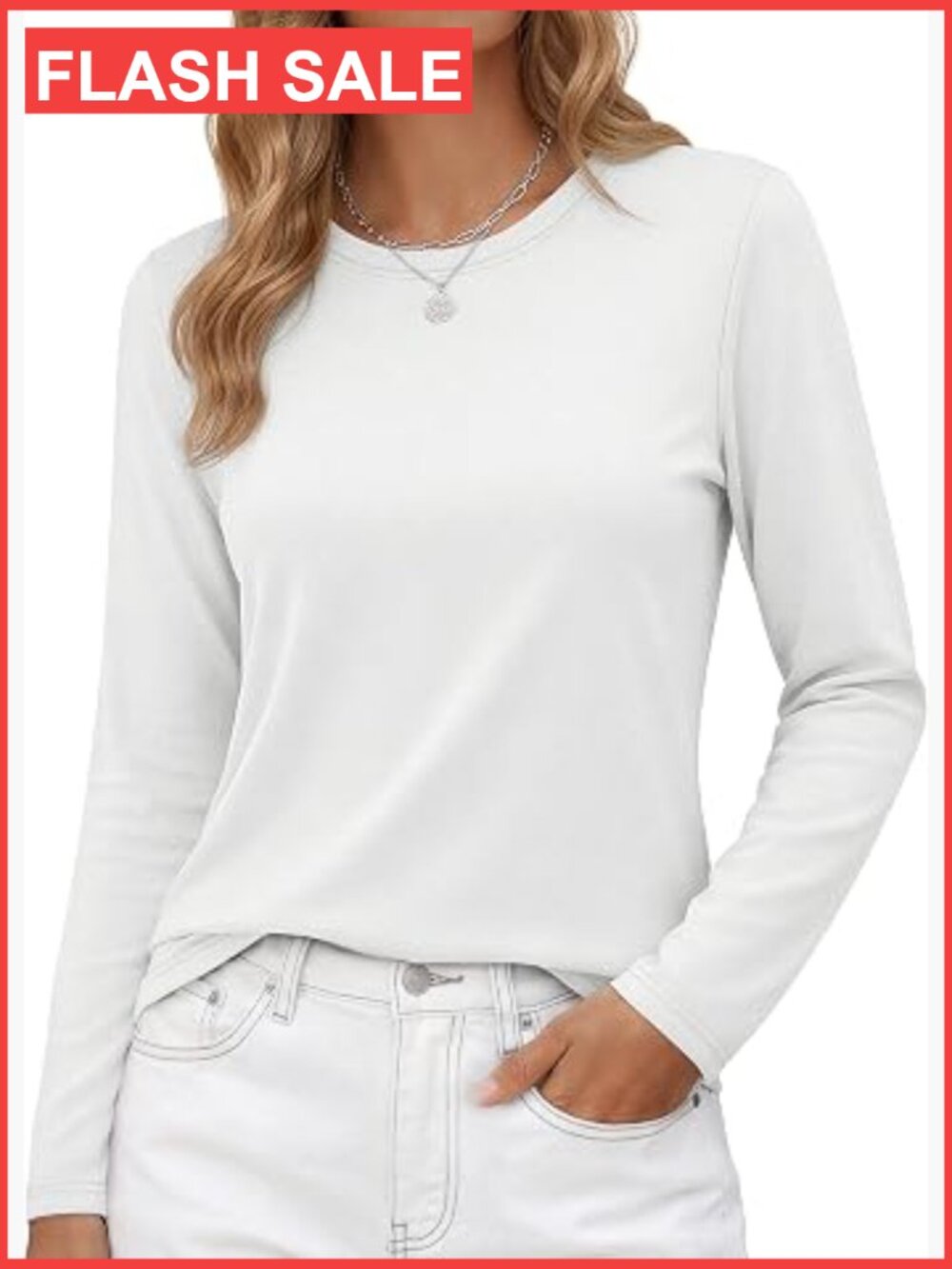 Women's Cotton Long Sleeve Crew Neck T-Shirt Fall Basic Tee